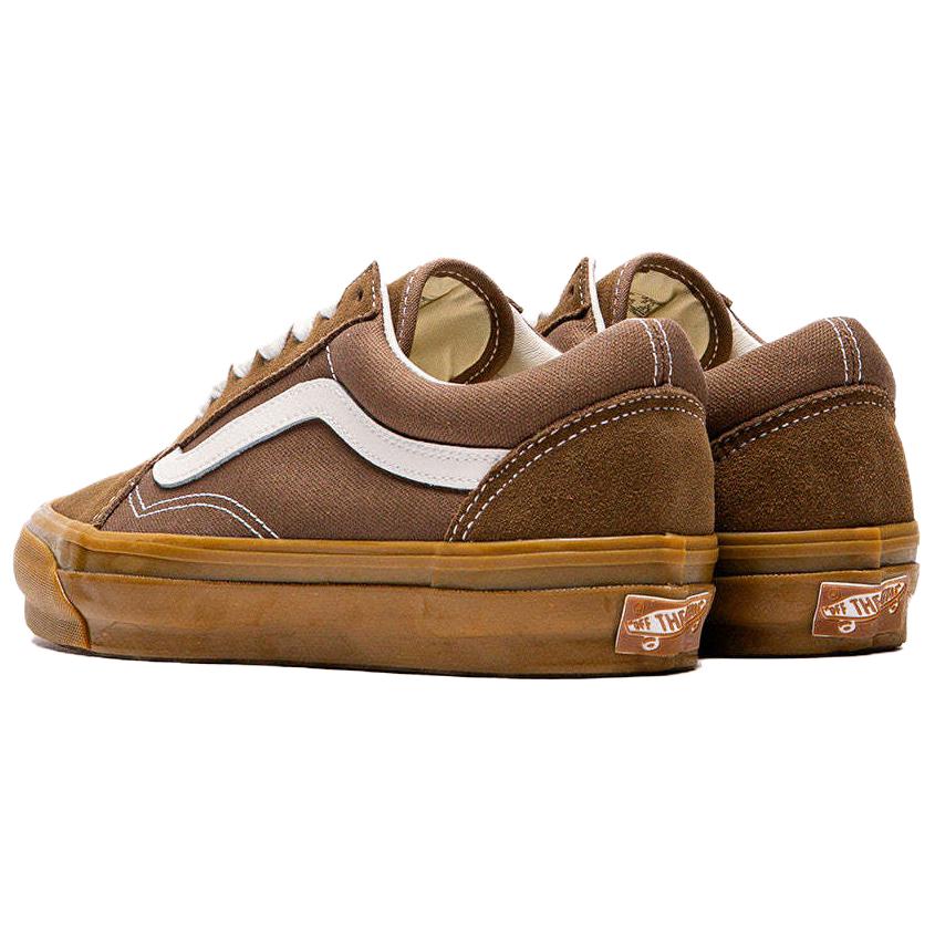Vans LX OLD SKOOL Anti Slip Wear Resistant Low Top Skateboard Shoes Unisex Brown White