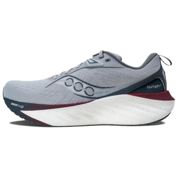 Saucony TRIUMPH 22 Anti Slip Wear Resistant Low Top Running Shoes Men's Gray