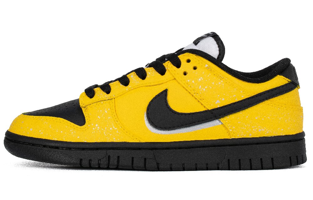 Nike Dunk Warning WS Abrasion Resistant Low Top Skateboard Shoes Men's Black White Yellow