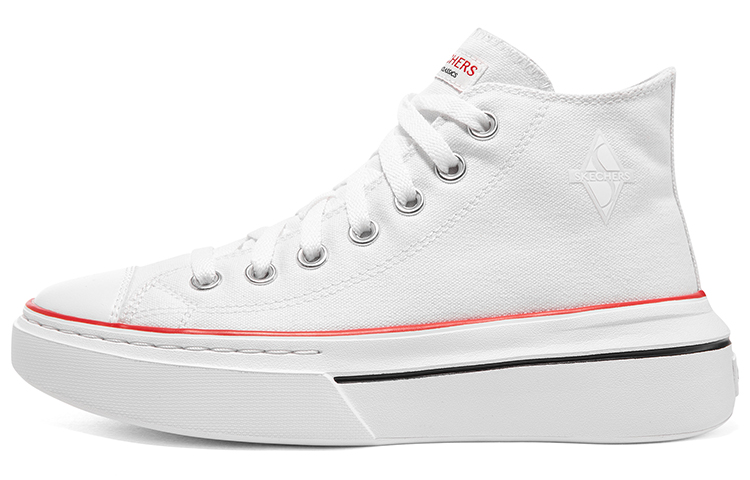 Skechers Court Classics High Top Canvas Shoes Women's White