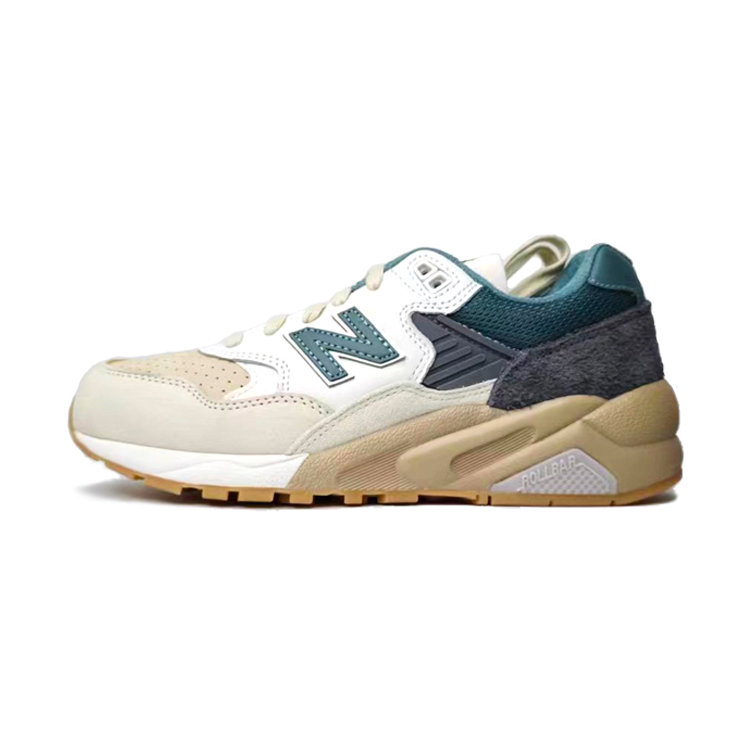 New Balance NB 580 Повседневная обувь Low Top Бежевый/белый/Темно-серый/Green Унисекс