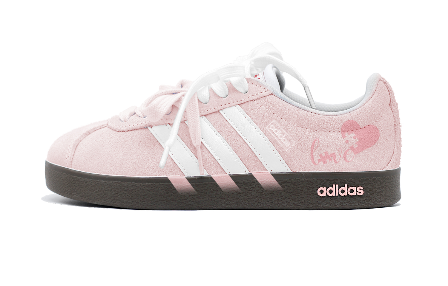 Adidas VL COURT 2.0 Low Top Skateboard Shoes Unisex Pink White