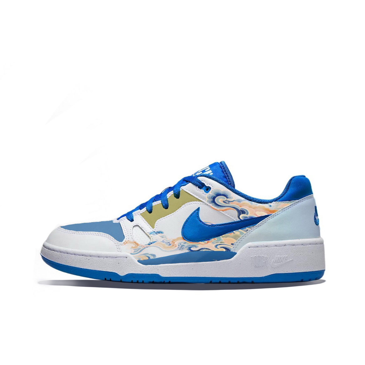 Nike Full Force Coverage Slip Resistant Low top Skateboard Shoes Men's Blue