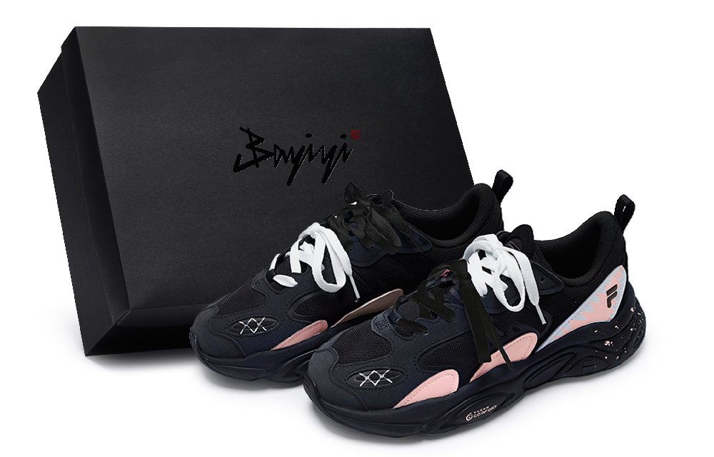 FILA Mars 2 Mars 2.0 811 Manufacturing Tide Pink Special Shoe Box Low-Top Casual Shoes Men's Black Meat Powder White