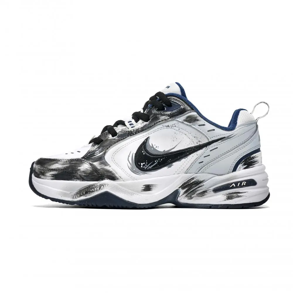 Nike Air Monarch 4 Freedom Cushioning, Wear Resistant Low top Chunky Sneakers Unisex Black White