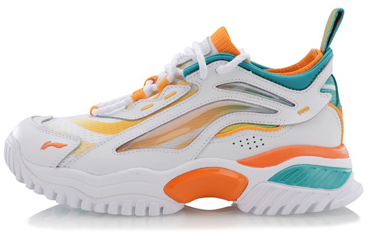 LiNing Aurora Skywalk Casual Shoes Women's Low Top Green White Orange