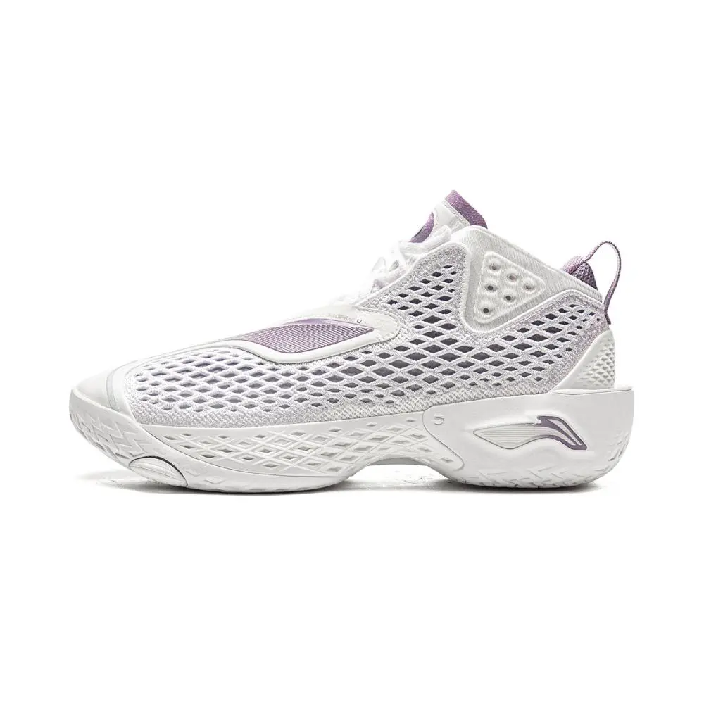 LiNing BadFive 5 Slip Resistant Abrasion Resistant Grip Mid top Basketball Shoes Men's Standard White