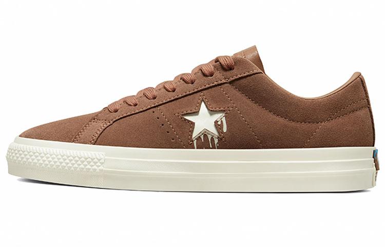 Converse One Star Pro Skateboard Snow Cone Anti-Slip Wear-Resistant Low-Top Skateboard Shoes Unisex Brown