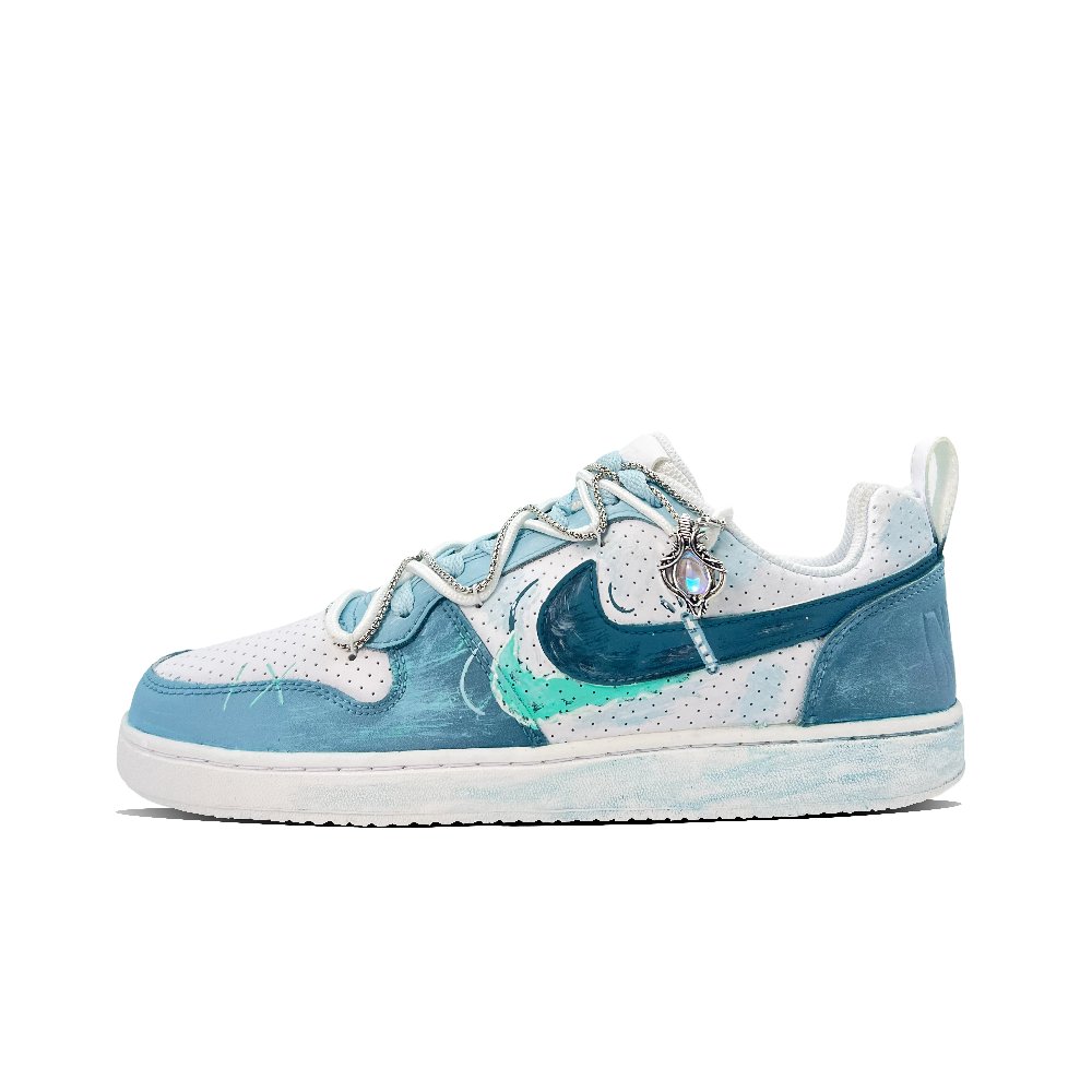 Nike Court Borough Blue Dream Ripple Slip-Resistant Low-Top Skateboard Shoes Men's Blue White