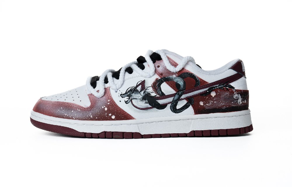 Nike Dunk Skateboard Shoes Men Low-Top White Red