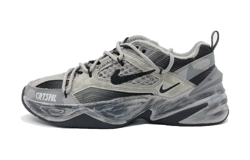 Nike M2K Cushioning Anti-Slip And Wear-Resistant Low-Top Chunky Sneakers Unisex Gray Black