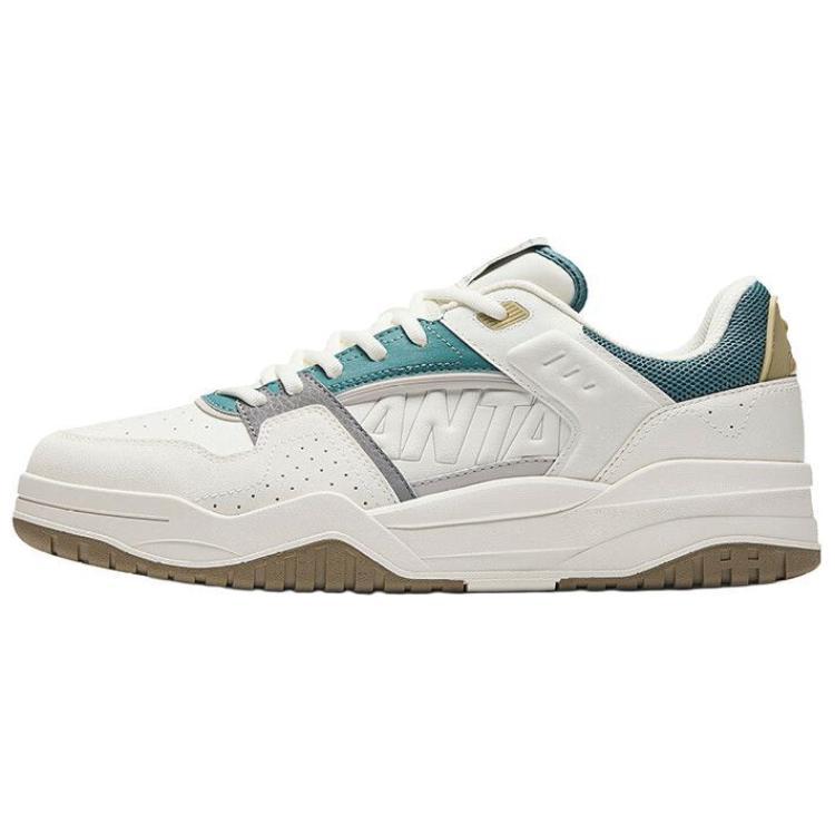 Anta Slam Cushioned Wear-Resistant Height Increasing Low-Top Skateboard Shoes Men's White Green Gray