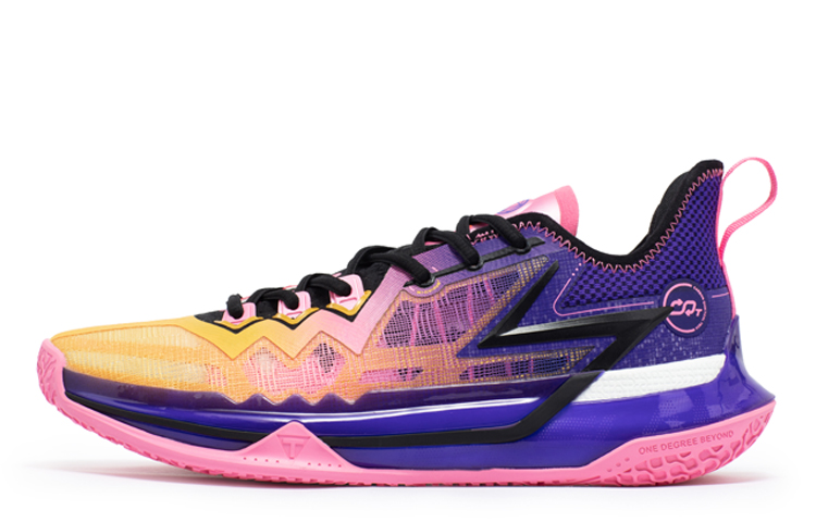 361° Big 3 Future California Sunset Cushioning Anti-Slip And Wear-Resistant Low-Top Basketball Shoes Vintage Yellow
