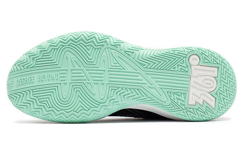 361° Big3 Team Cushioned Slip-Resistant Breathable Low-Top Basketball Shoes Men's Black White Cyan