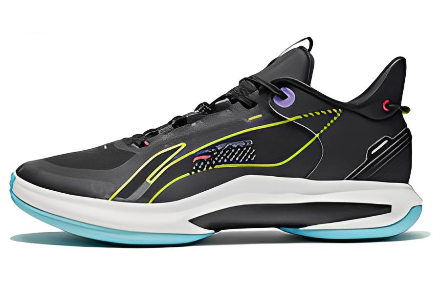 LiNing Shock Absorbers With Slip Resistant And Abrasion Resistant Properties Low Top Performance Basketball Shoes Black