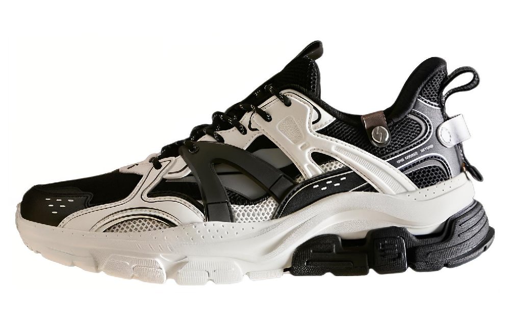 361° Durable Breathable Low-Top Casual Shoes Men's Black White