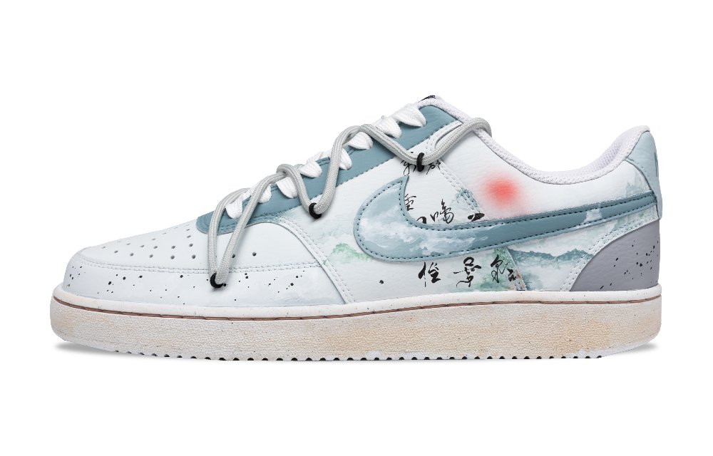 Nike Court Vision 1 Anti-Slip Wear-Resistant Low-Top Skateboard Shoes Women's Turquoise