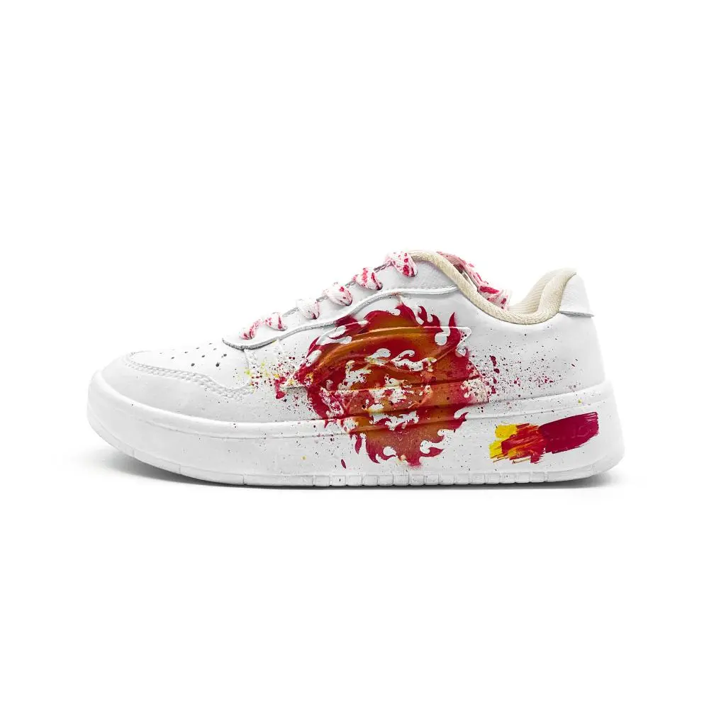 LiNing Pontoon Boats Shock Absorbers Slip Resistant Abrasion Resistant Low Top Skateboard Shoes Unisex White