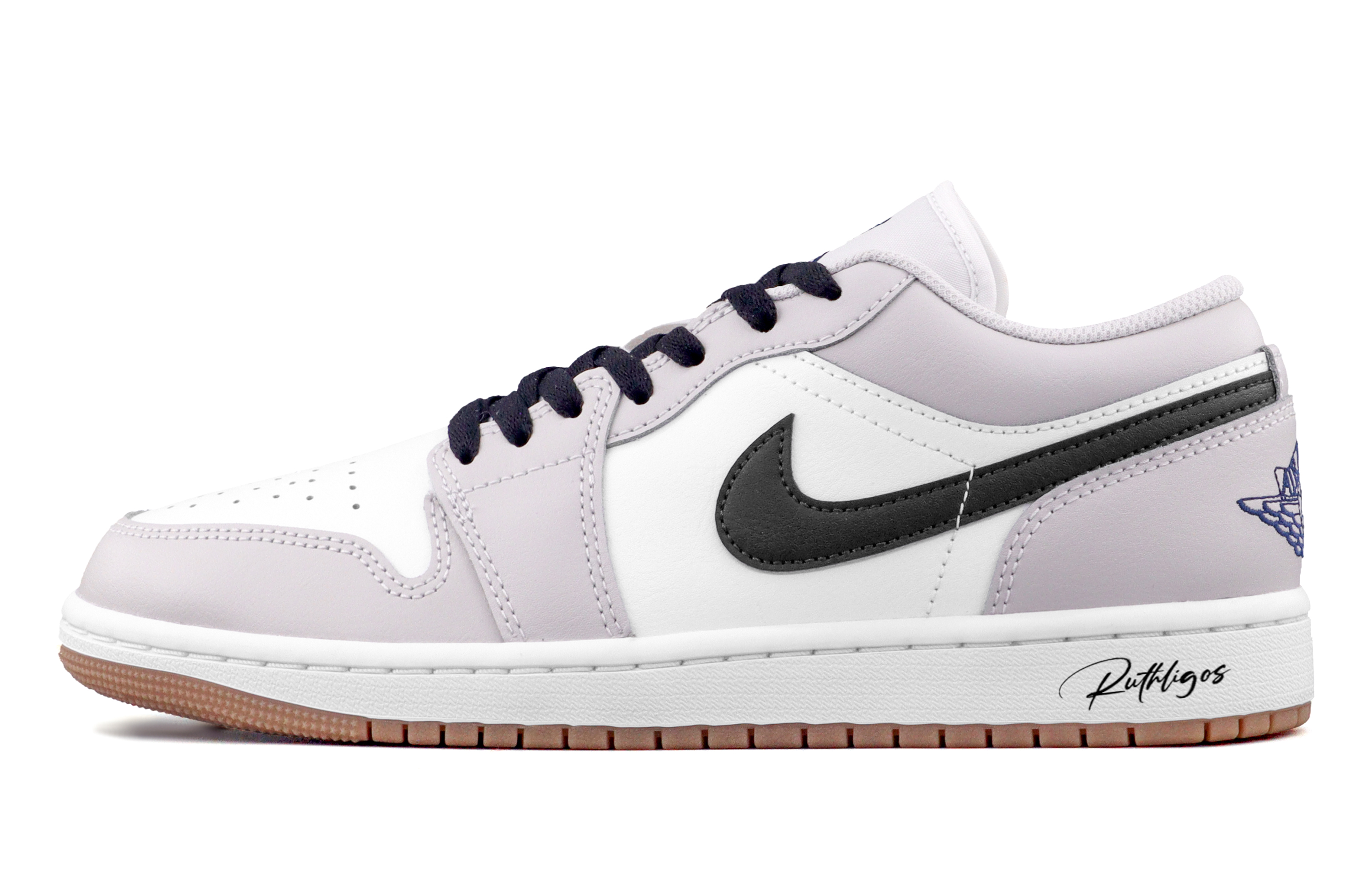 Jordan Air Jordan 1 Dior Cushioning, Wear Resistant Low Top Vintage Basketball Shoes Unisex Black, White, Gray