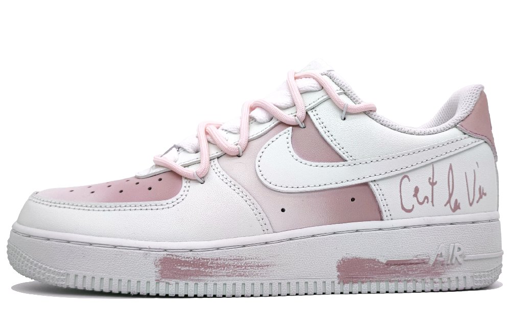 Nike Air Force 1 Anti-Slip Wear-Resistant Low-Top Skateboard Shoes Unisex Begonia Pink