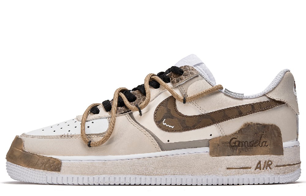 Nike Air Force 1 Skateboard Shoes Men Low-Top Gray/Umber