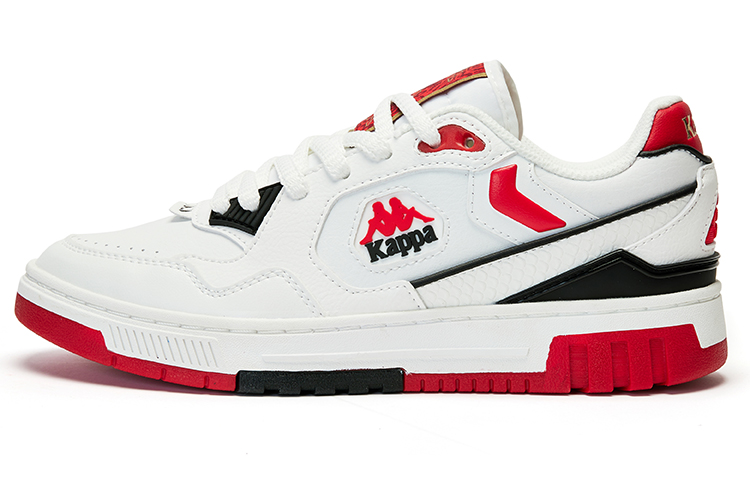 Kappa Cushioning Wear-Resistant Low-Top Skateboard Shoes Unisex White Red