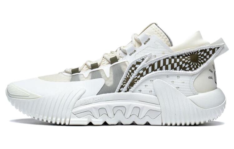 LiNing Badfive 2 Low Anti-Slip And Wear-Resistant Rebound Low-Top Outdoor Performance Basketball Shoes Men's Ecru