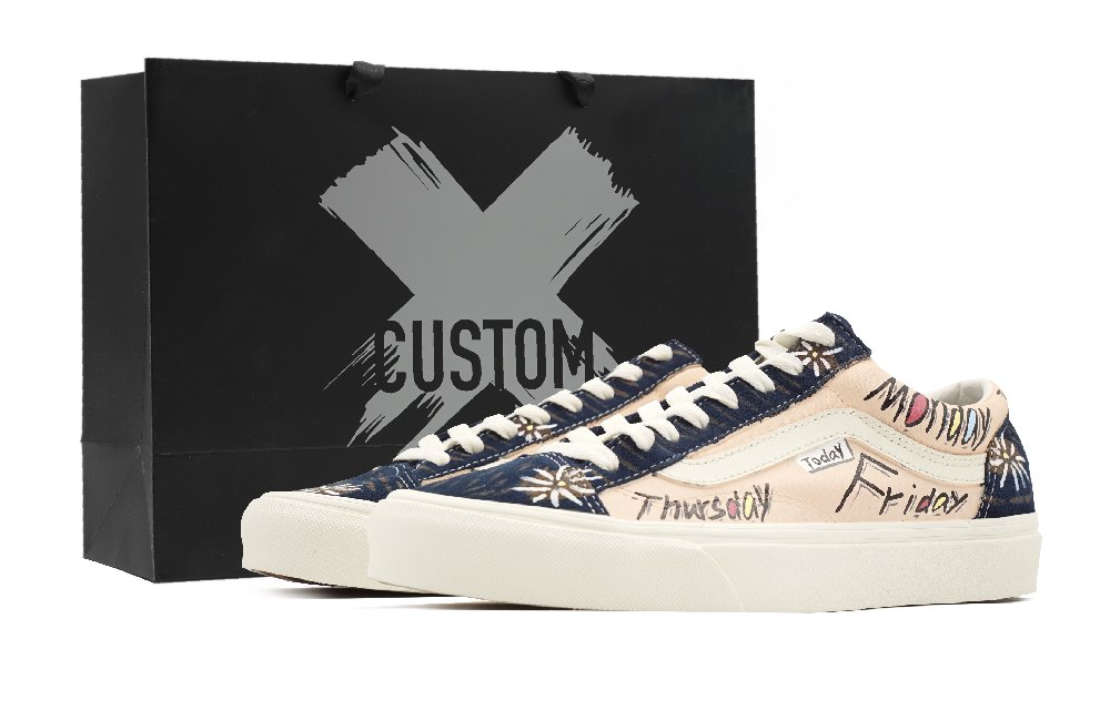 Vans Style 36 Small Daisy, Vintage Abrasion Resistant Low Top Skateboard Shoes Unisex Apricot