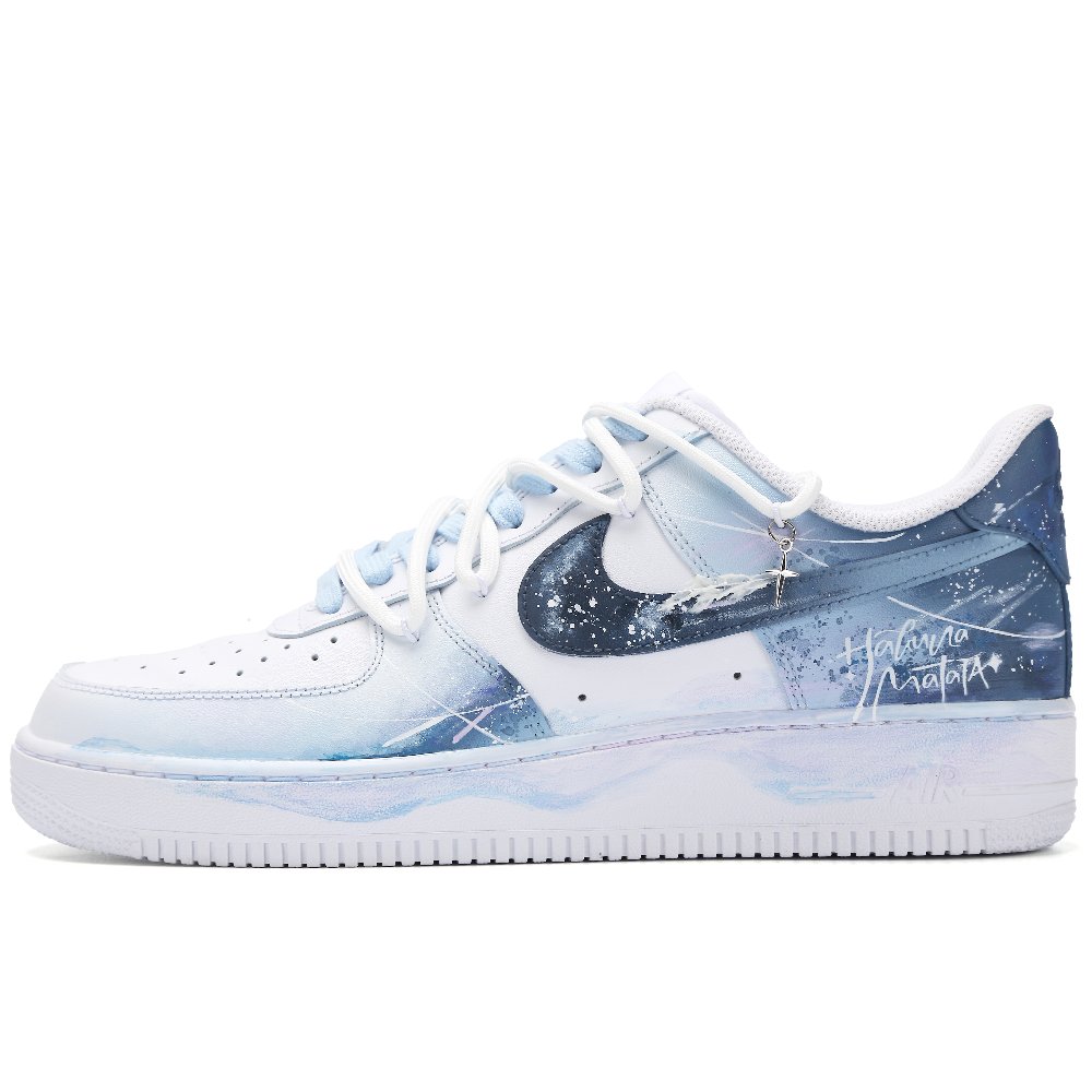 Nike Air Force 1 Starlight Chord Abrasion Resistant Low Top Skateboard Shoes Unisex Blue White