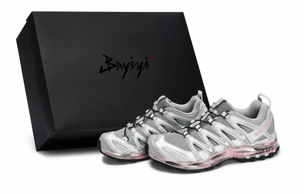 SALOMON XA PRO 3D Abrasion Resistant Low top Running Shoes Unisex Gray Silver Pink