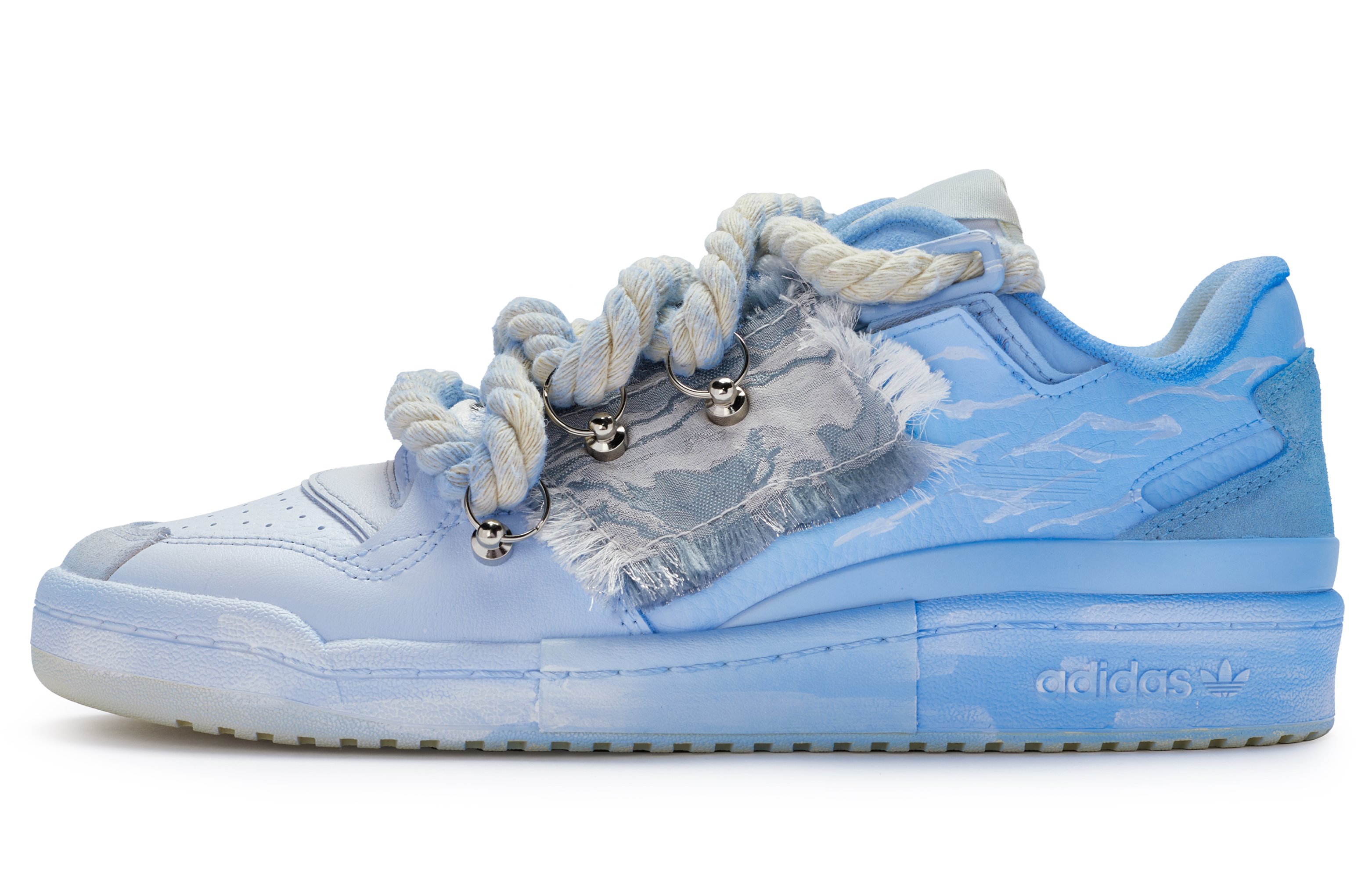 Adidas Originals FORUM Low-Top Skateboard Shoes Unisex White Blue