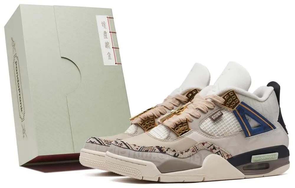 Jordan Air Jordan 4 Anti-Slip Wear-Resistant Mid-Top Vintage Basketball Shoes Women's Beige Brown