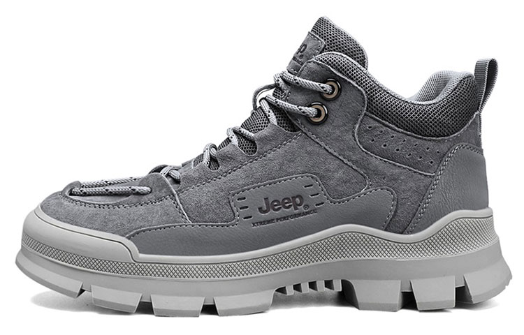 Jeep Durable Breathable Mid Top Outdoor Shoes Men's Gray