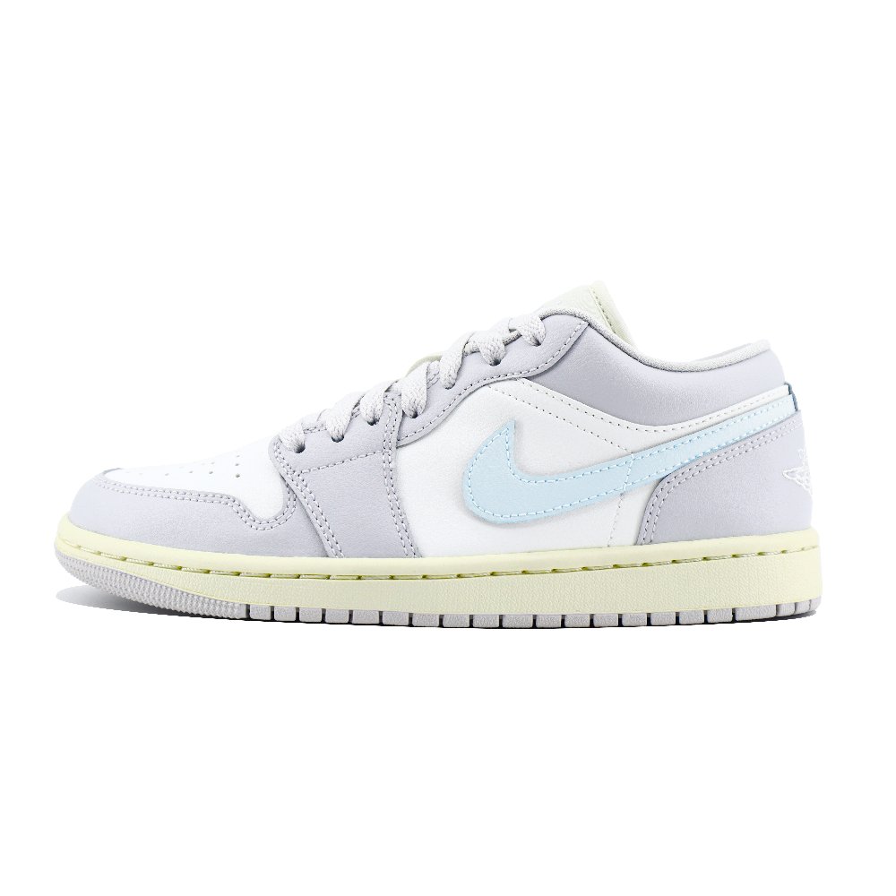 Jordan Air Jordan 1 Anti Slip Wear Resistant Low Top Vintage Basketball Shoes Unisex White Gray Blue