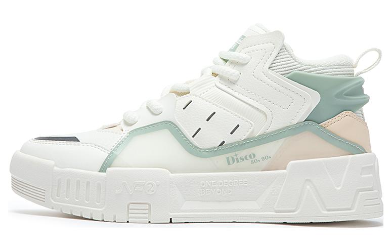 361° Abrasion Resistant Breathable High Top Skateboard Shoes Women's White Green