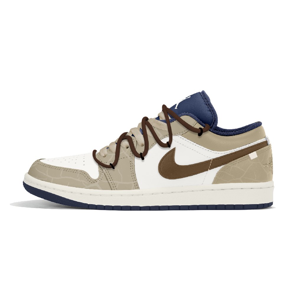 Jordan Air Jordan 1 Wear-Resistant Low-Top Vintage Basketball Shoes Men's Khaki
