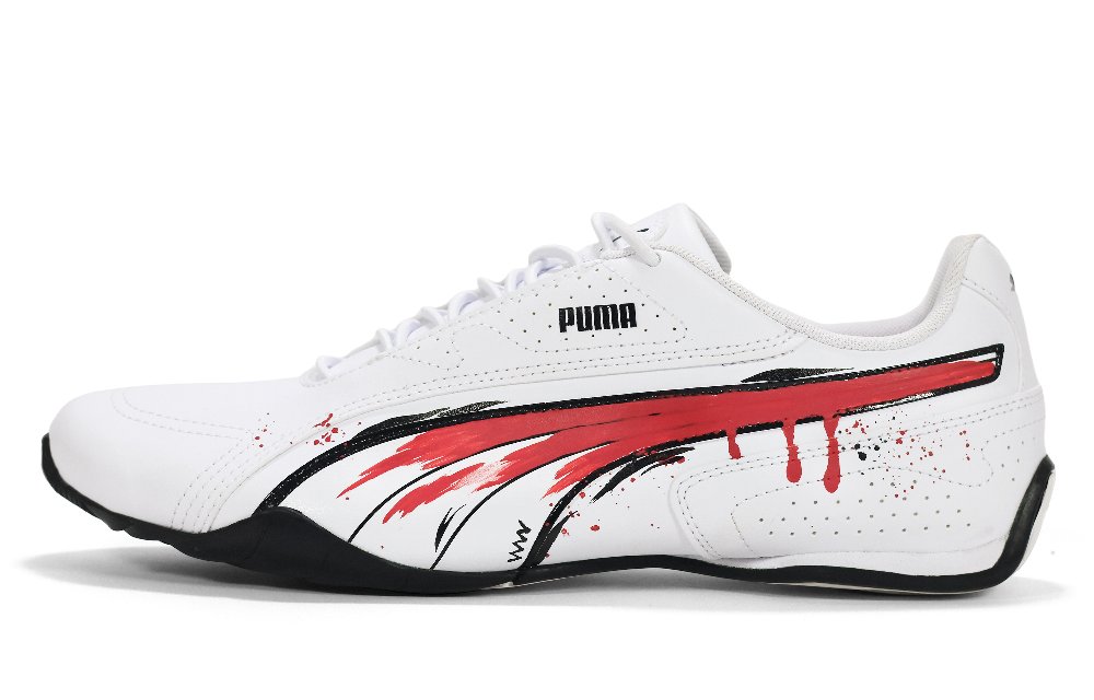 PUMA Redon Bungee Kelu, Cinnabar With Backlighting Cushioning, Wear Resistant Low Top Cycling Shoes Unisex Red White