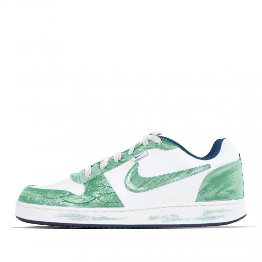 Nike EBERNON Blue Boat Abrasion Resistant Low top Skateboard Shoes Men's Green