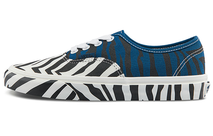 Vans Unisex Authentic Animal Low Top Sneakers White/Black/Blue