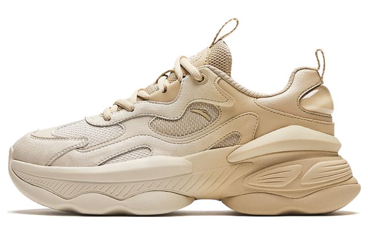 Anta Abrasion Resistant Breathable Low Top Casual Shoes Women's Beige