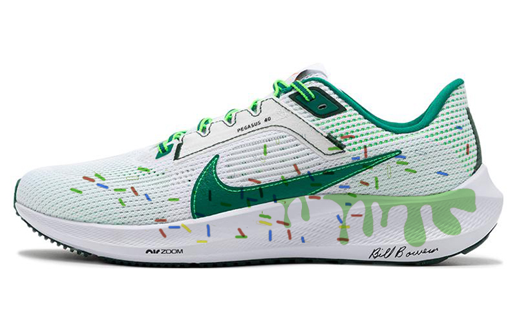 Nike Air Zoom Pegasus 40 Shock Absorbers Slip Resistant Abrasion Resistant Low Top Running Shoes Men's White Blue