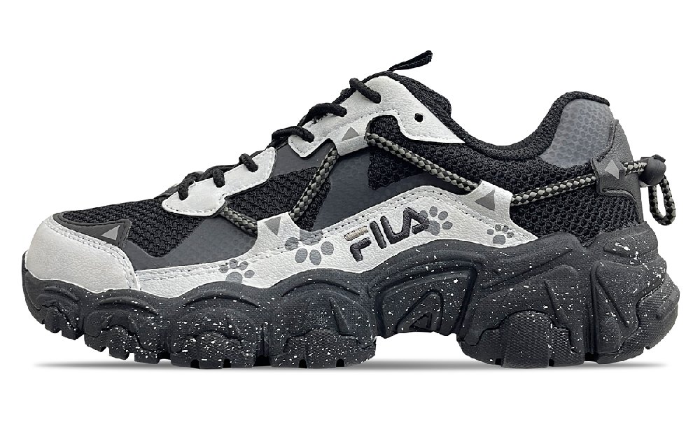 FILA Running Abrasion Resistant Breathable Low Top Casual Shoes Unisex Black