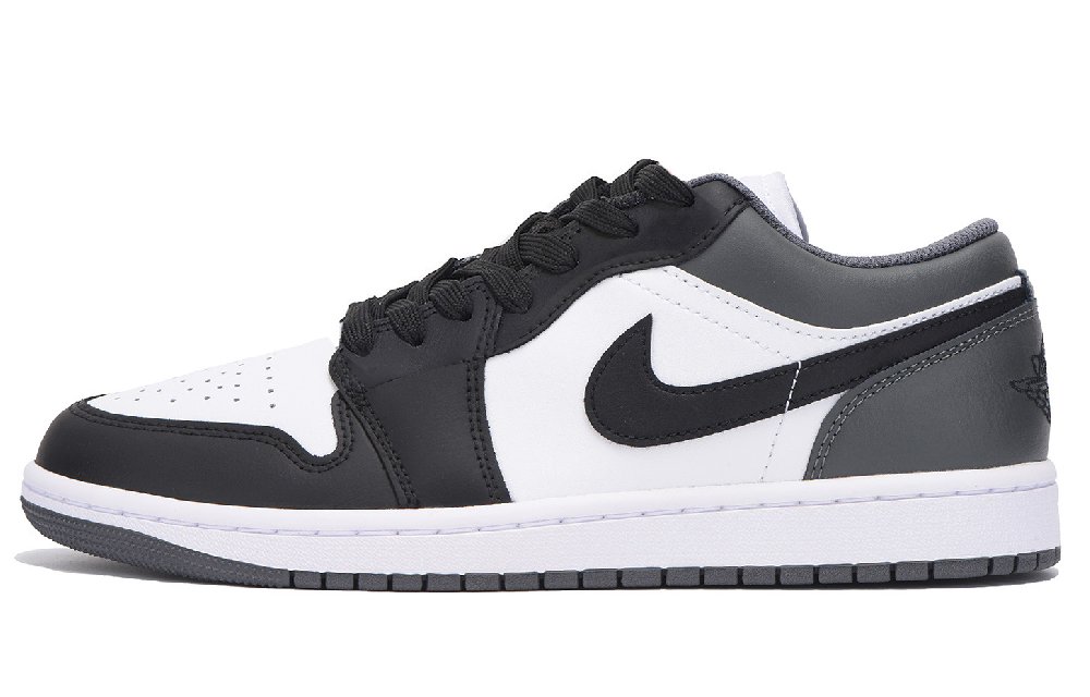 Jordan Air Jordan 1 Abrasion Resistant Coverage Low Top Vintage Basketball Shoes Unisex Black Gray