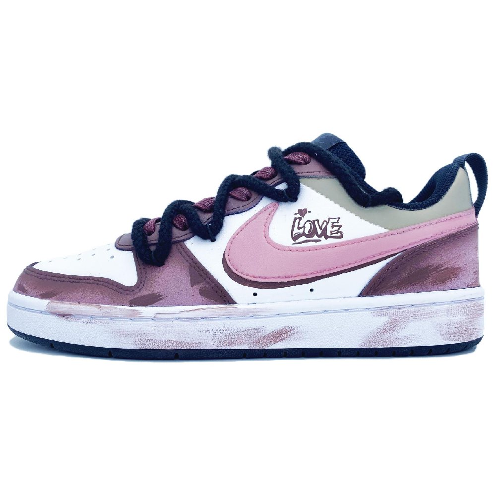 Nike Court Borough Low-Top Skateboard Shoes GS White Purple