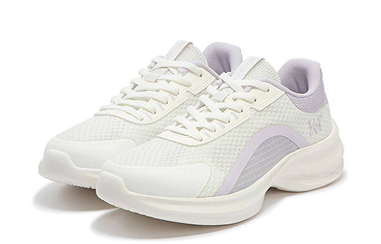 361° Slip Resistant, Abrasion Resistant, Breathable Low Top Running Shoes Women's White Purple