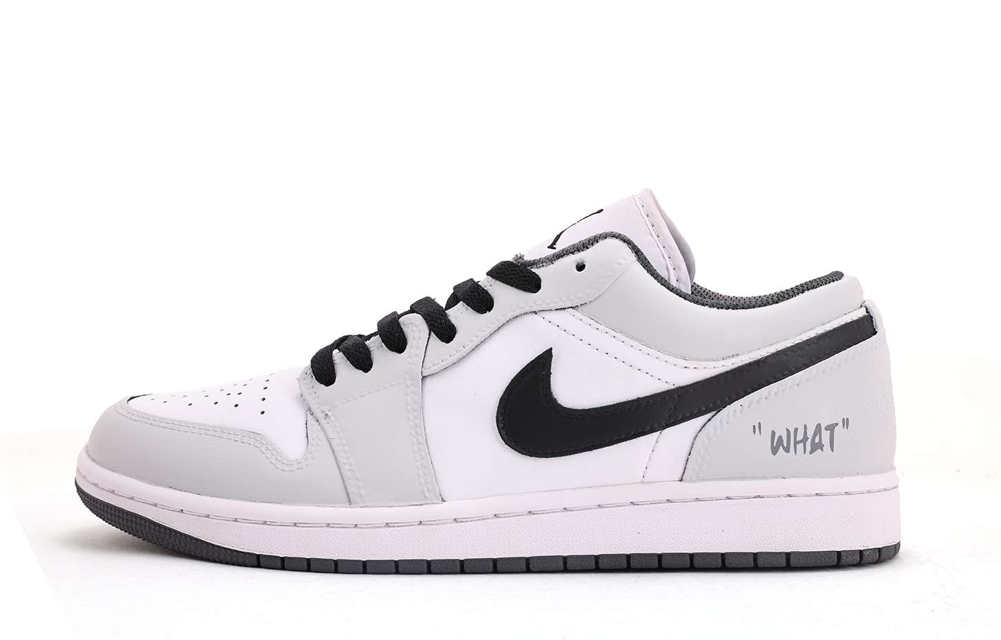 Jordan Air Jordan 1 Abrasion Resistant Coverage Low top Vintage Basketball Shoes Unisex Gray White