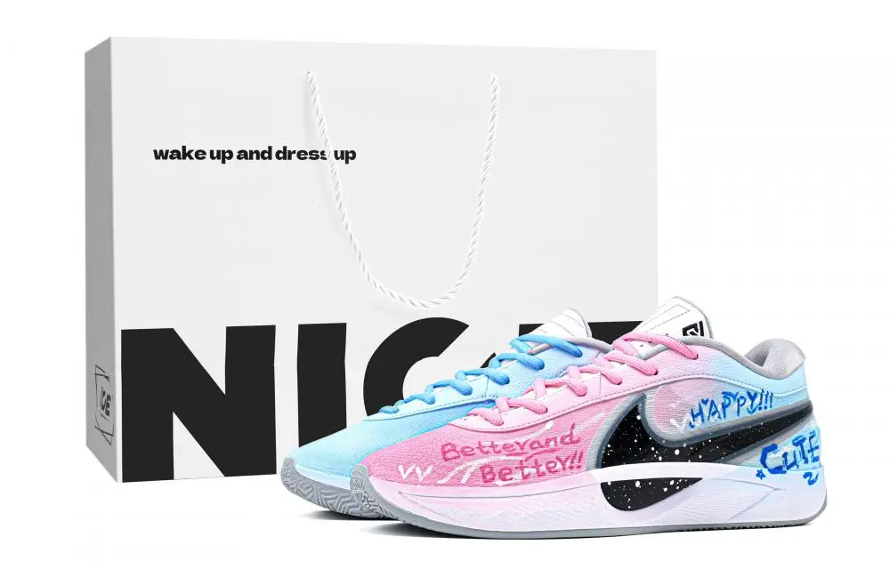 Nike Giannis Freak 6 Super Player Lightweight Anti Slip Low top Basketball Shoes Men's Blue Pink
