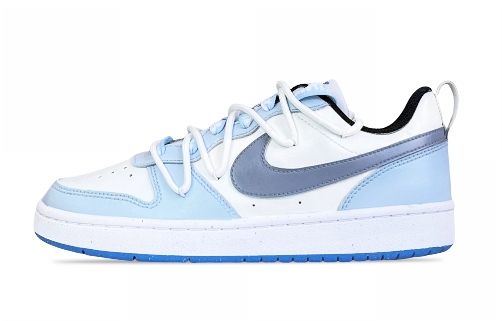 Nike Court Borough Low Smog Forest Low Top Skateboard Shoes GS Blue White