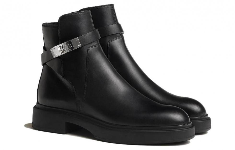 HERMES Ankle Boots Women's Black