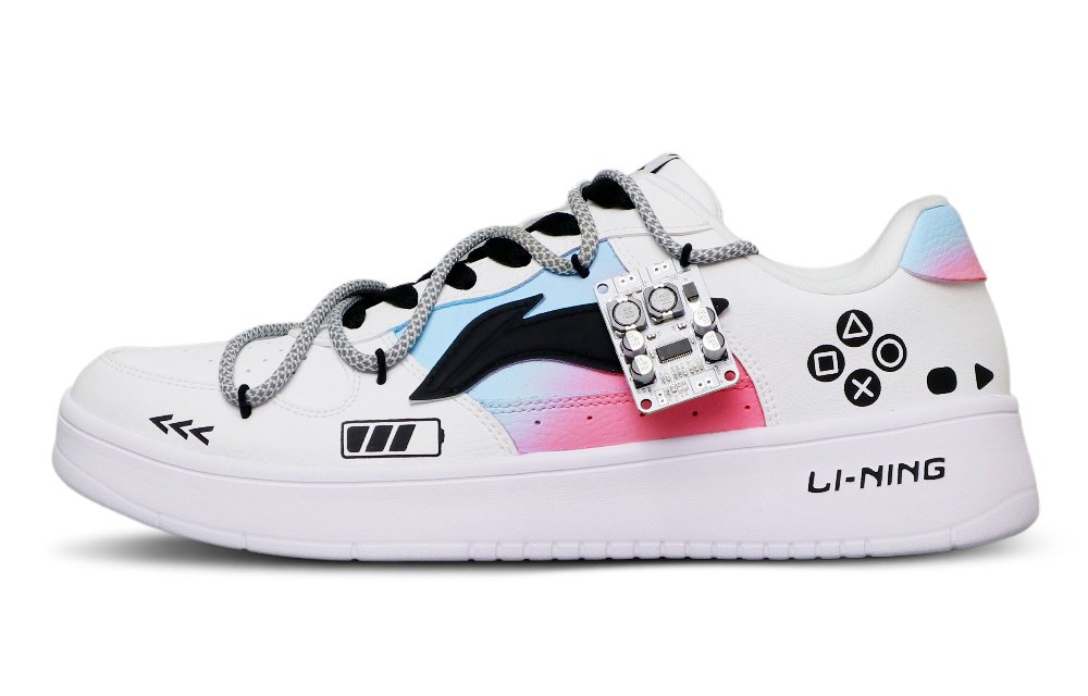 LiNing Sports Life Collection Anti-Slip And Wear-Resistant Breathable Low-Top Skateboard Shoes Men's White Pink Blue